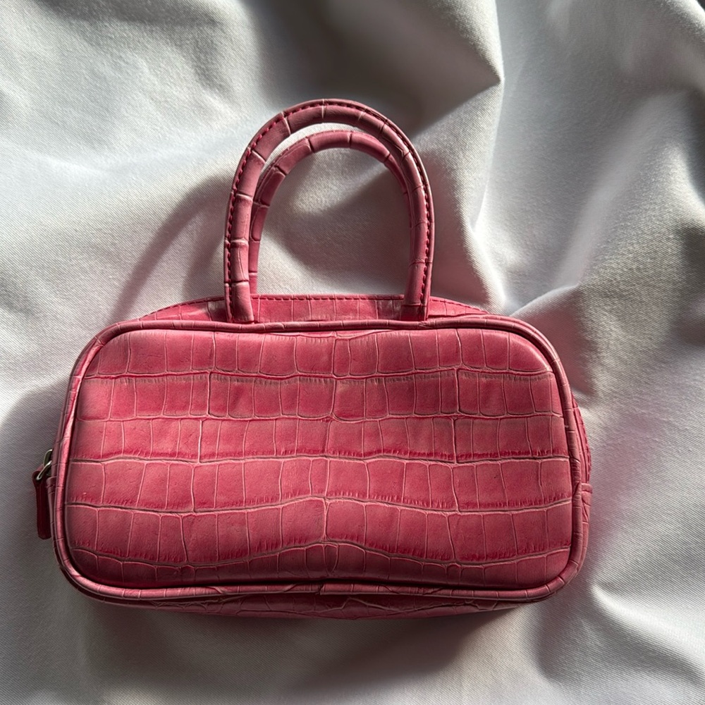 Mini Vintage Pink Faux Alligator Pink Diva Barbie Tiny Handbag Tote